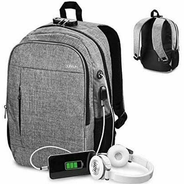 Rucsac pentru Laptop și Tabletă cu Ieșire USB Subblim SUB-BP-1UL0001 Gri