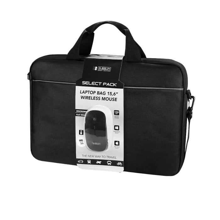 Servietă pentru Laptop Subblim Maletín con Ratón Select Pack Wireless Mouse USB + Laptop bag 15,6"