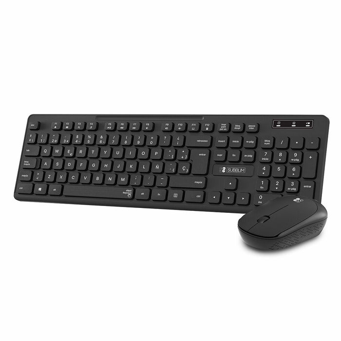 Tastatură și Mouse Fără Fir Subblim SUBKBC-CSSW10 Negru Spaniolă Qwerty Spaniolă