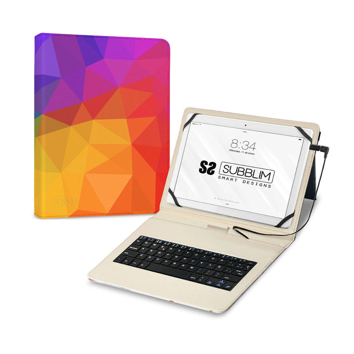 Tastatură Bluetooth cu Suport pentru Tabletă Subblim SUBKT1-USB053 Qwerty Spaniolă Multicolor Spaniolă