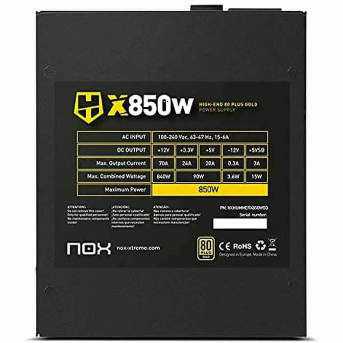 Sursă de Alimentare Nox NXHUMMERX850WGD ATX 850 W 80 Plus Gold