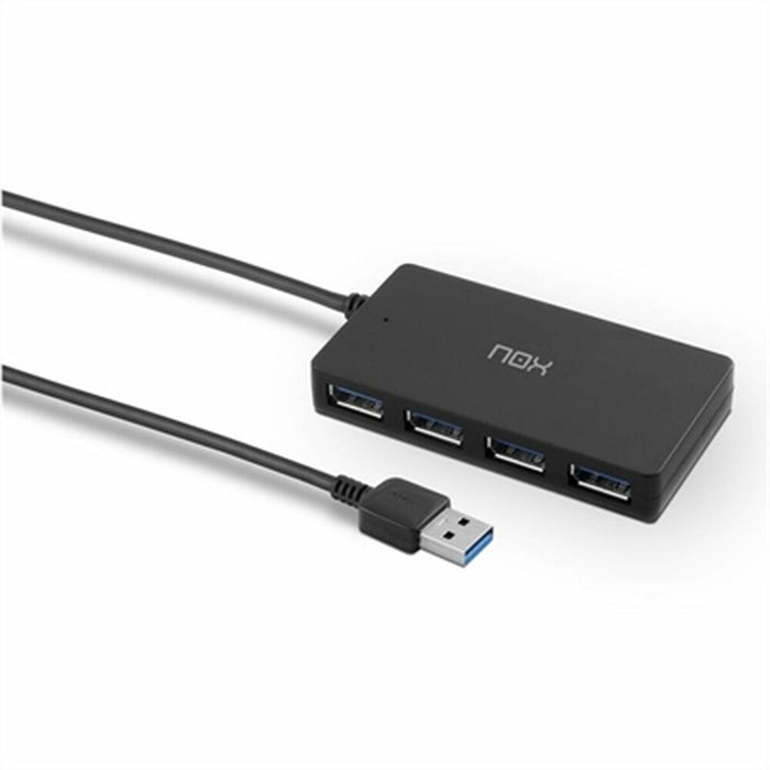 Hub USB Nox NXLITEHUBONE USB x 4 Negru
