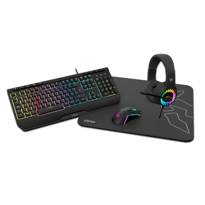 Tastatură și Mouse Krom Kenya Negru Multicolor