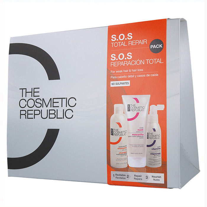 Șampon și Balsam 2 în 1 The Cosmetic Republic Pack S.O.S Total Repair Revitalizator Nutritiv