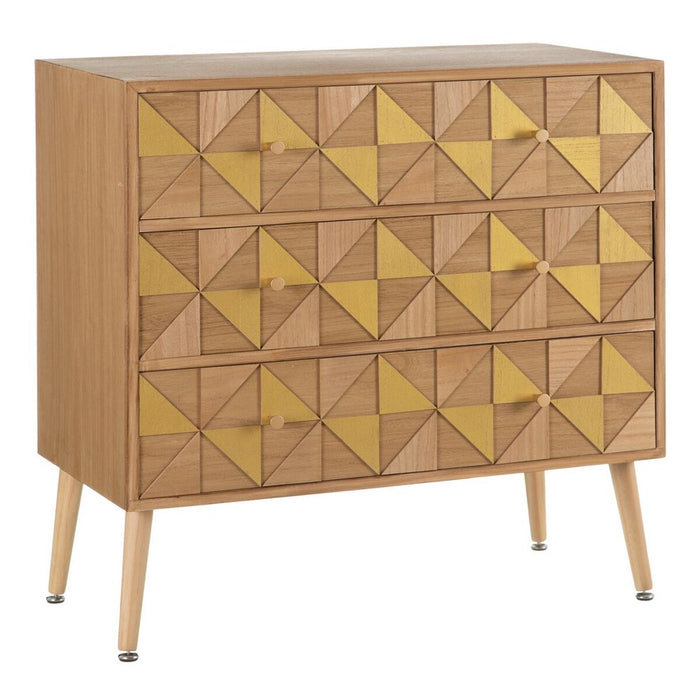 Dulap cu Sertare BONNARD 80 x 40 x 79,5 cm Natural Auriu* Lemn