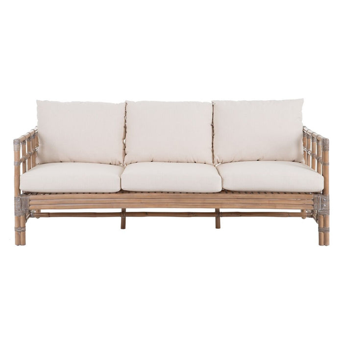 Canapea cu 3 Locuri 187 x 73 x 64 cm Natural Ratan