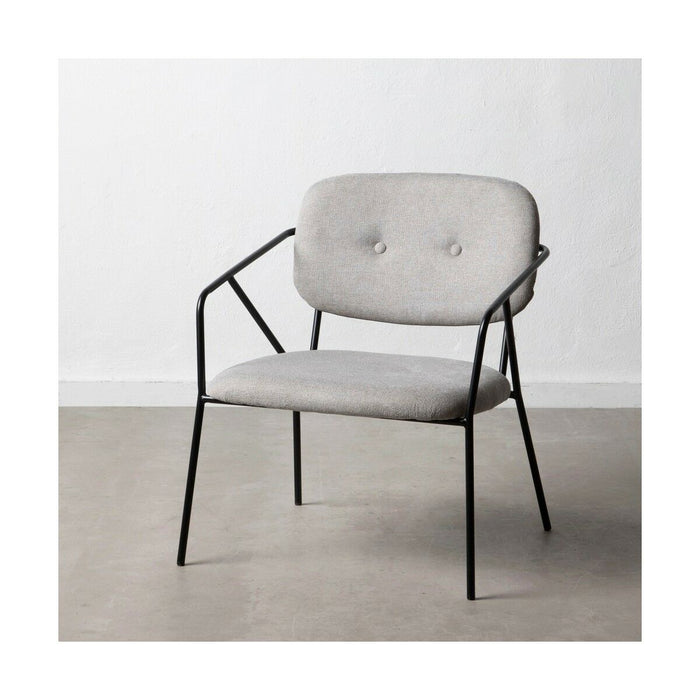 Scaun cu Mânere 60,5 x 56 x 75 cm Țesut Sintetic Metal Gri deschis
