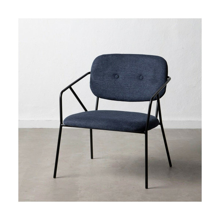Scaun cu Mânere 60,5 x 56 x 75 cm Țesut Sintetic Albastru Metal