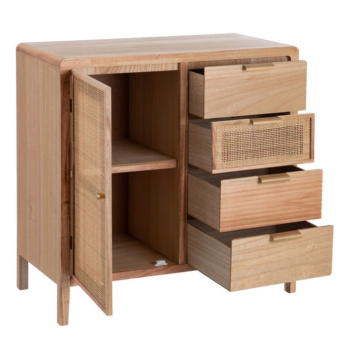 Mobilă pentru Hol cu Sertare HONEY 80 x 40 x 82 cm Natural Lemn Ratan