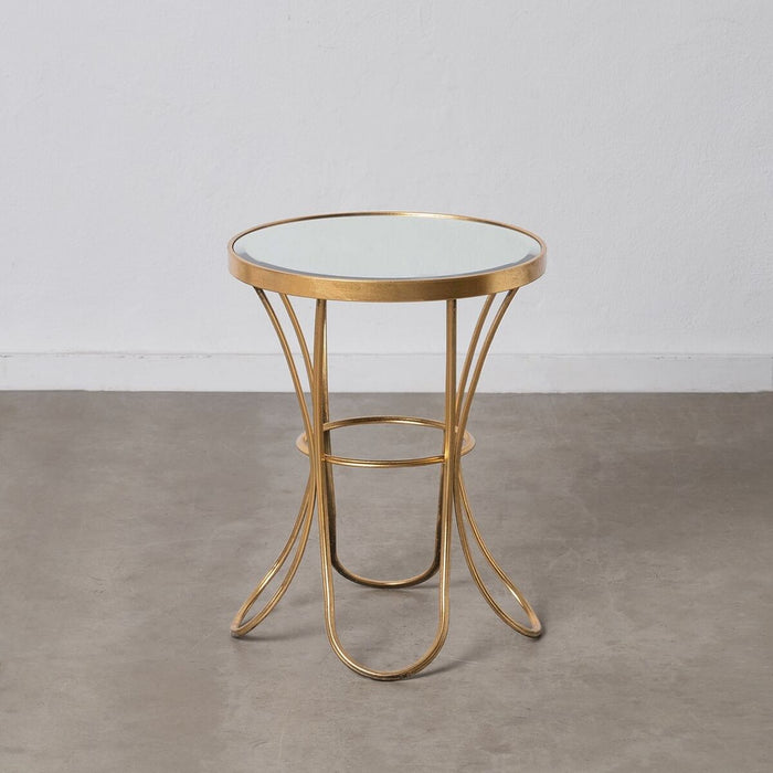 Masa laterală 48 x 48 x 62 cm Geam Auriu* Metal