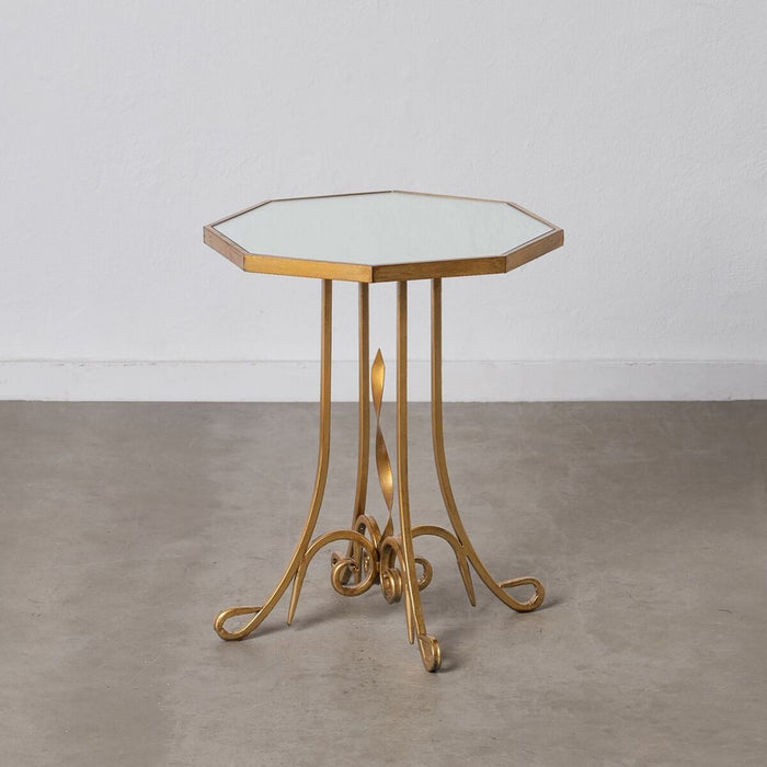 Masa laterală 48,5 x 48,5 x 60,5 cm Geam Auriu* Metal