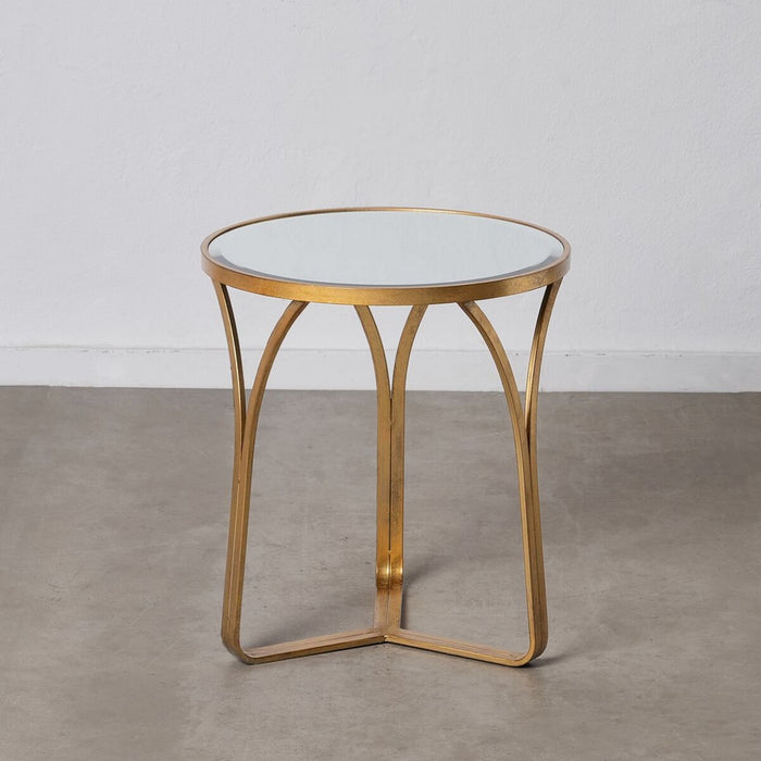 Masa laterală 53,5 x 53,5 x 59 cm Geam Auriu* Metal