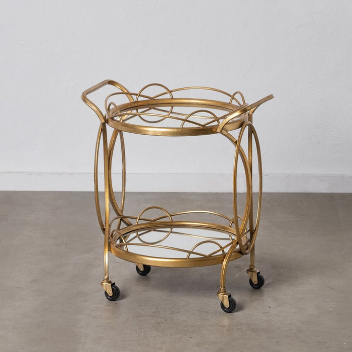 Coș de Bucătărie 59 x 46 x 67 cm Geam Auriu* Metal