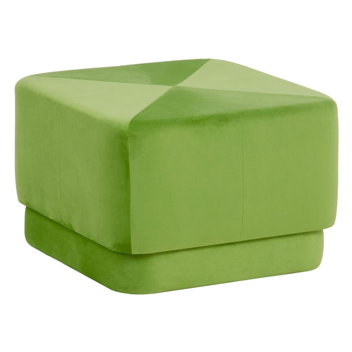 Puff Țesut Sintetic Lemn Verde 60 x 60 x 40 cm