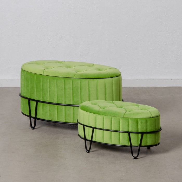Puff 80 x 80 x 46 cm Țesut Sintetic Metal Verde