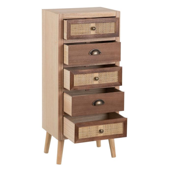 Dulap cu Sertare SASHA 40 x 30 x 91,5 cm Natural Lemn Crem Ratan