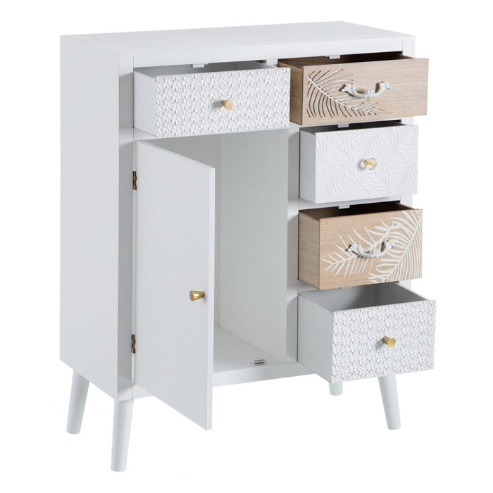 Mobilă pentru Hol cu Sertare MISS DAISY 67 x 34 x 86 cm Natural lemn de pin Alb