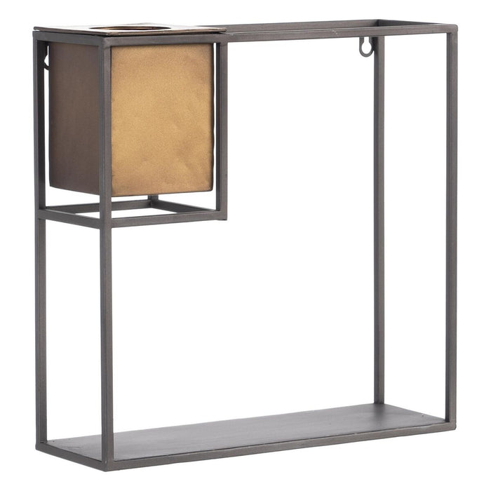 Raft 36 x 12 x 36 cm Negru Auriu* Metal