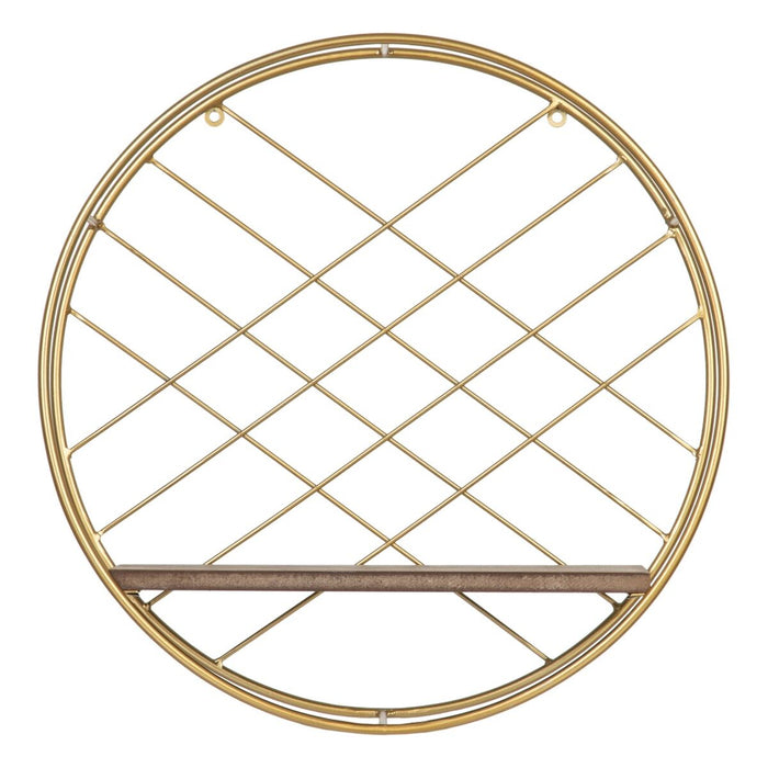 Rafturi Natural Auriu* Metal Lemn 43 x 13 x 43 cm