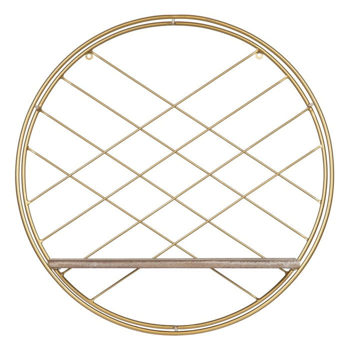 Rafturi 51 x 14 x 51 cm Natural Auriu* Metal Lemn