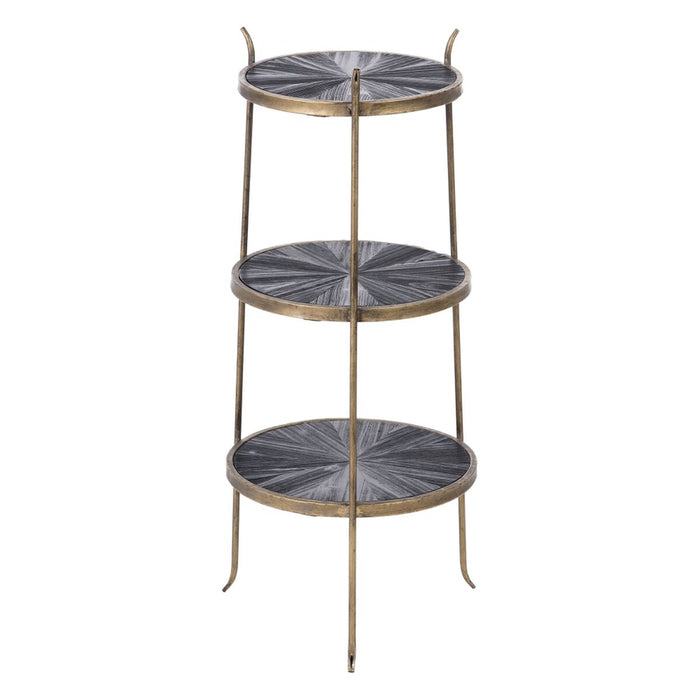 Raft 37,5 x 39 x 89,4 cm Negru Auriu* Metal Lemn