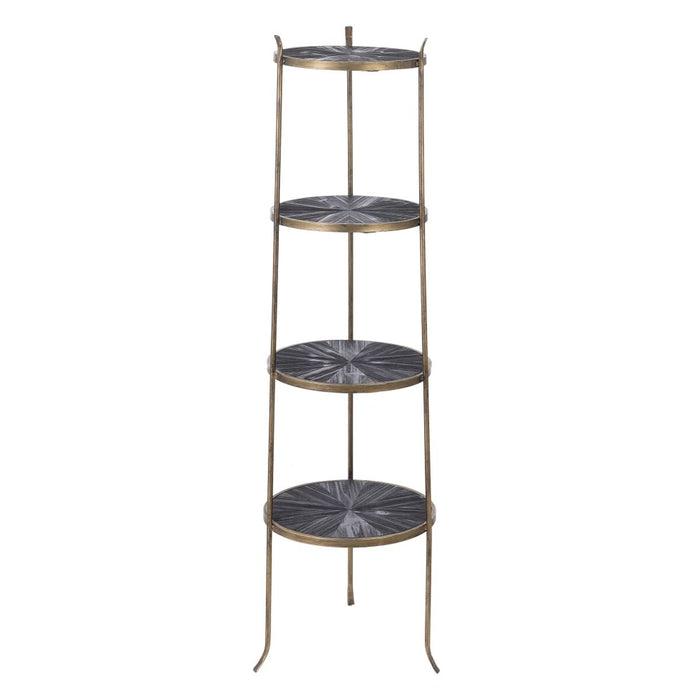 Raft 47,5 x 47 x 152 cm Negru Auriu* Metal Lemn