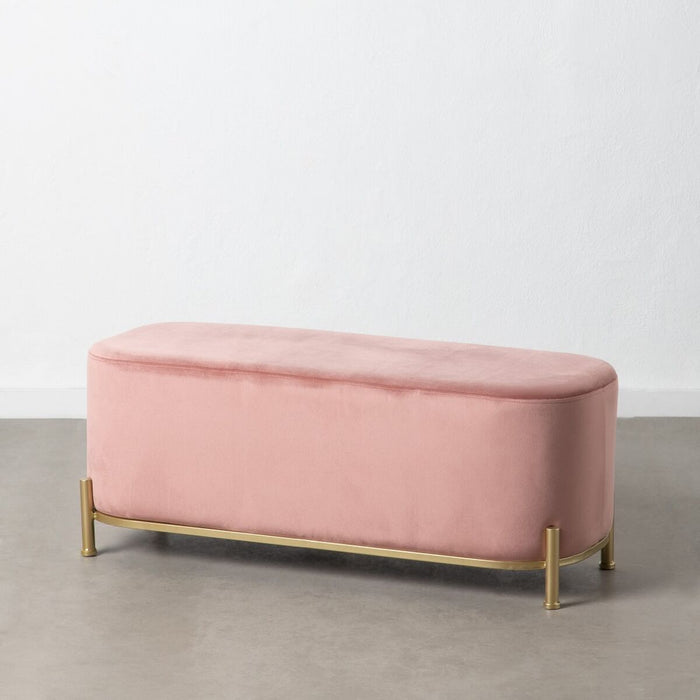 Banchetă 104,5 x 39 x 42 cm Țesut Sintetic Roz Metal