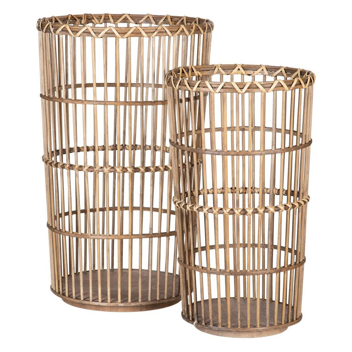 Set de Coșuri 42 x 42 x 69 cm Natural Bambus (2 Piese)