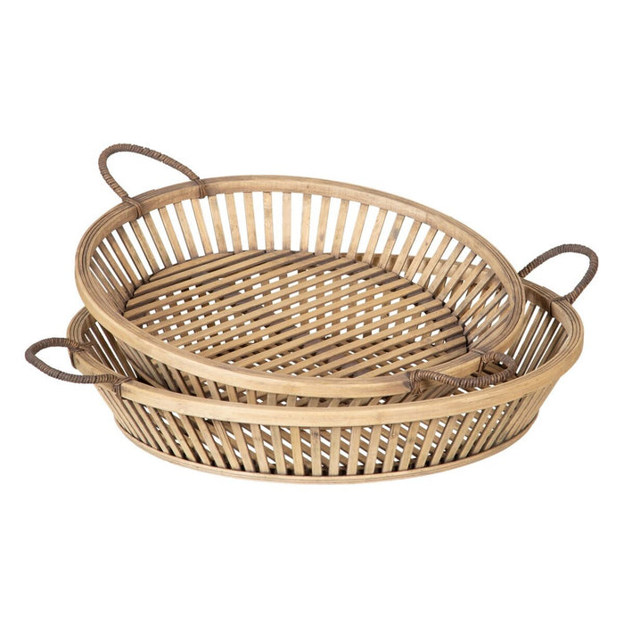 Tavă pentru gustari 50 x 50 x 9,5 cm Natural Ratan (2 Unități)