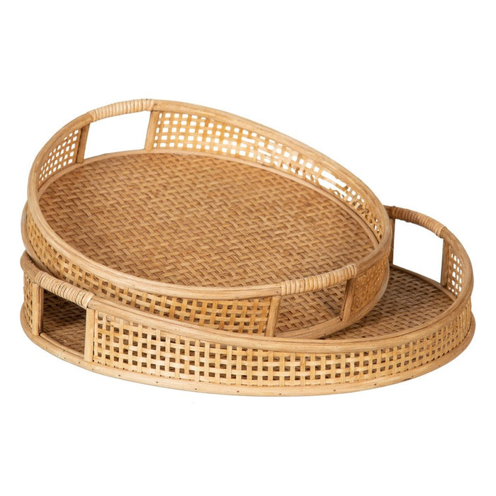 Tavă pentru gustari 49,5 x 48 x 9 cm Natural Bambus (2 Unități)