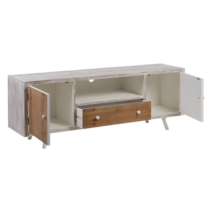 Mobilă TV COUNTRY 150 x 35 x 53,5 cm Natural Alb Lemn de brad Lemn MDF
