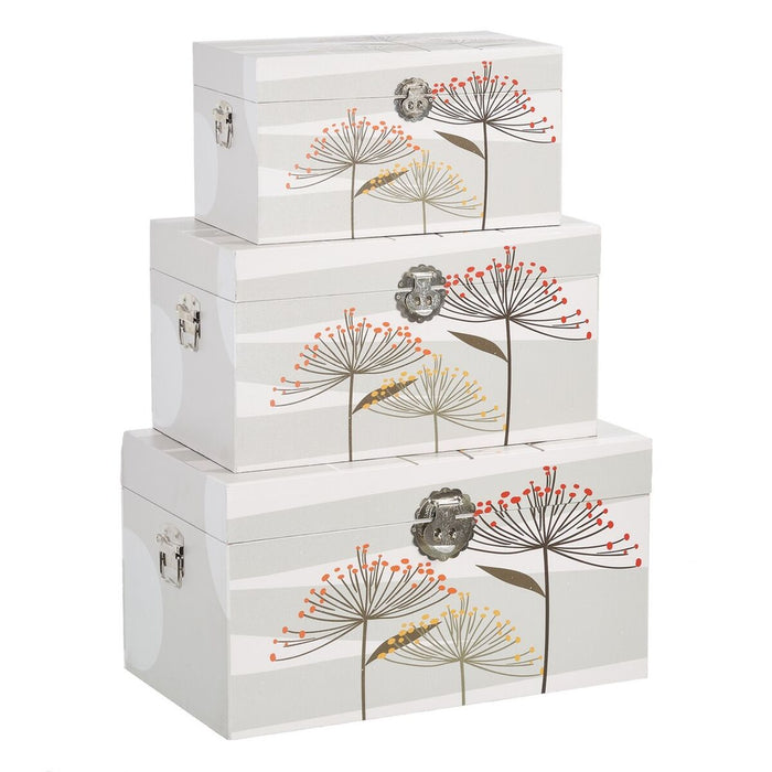 Set de Cufere 65 x 38 x 35 cm Květiny pânză DMF (3 Piese)