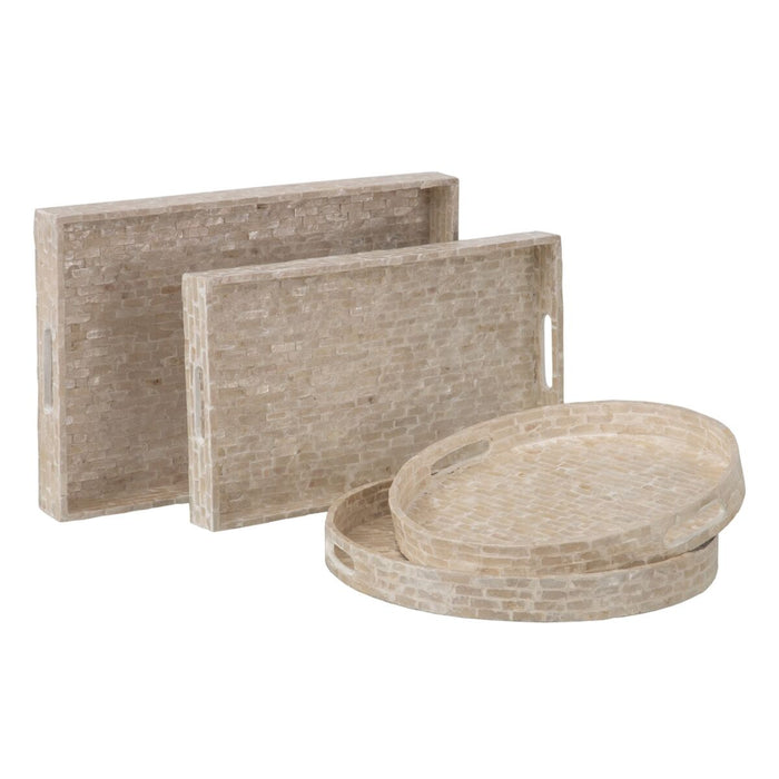 Tavă pentru gustari 40 x 40 x 5 cm Alb Sidef (2 Unități)