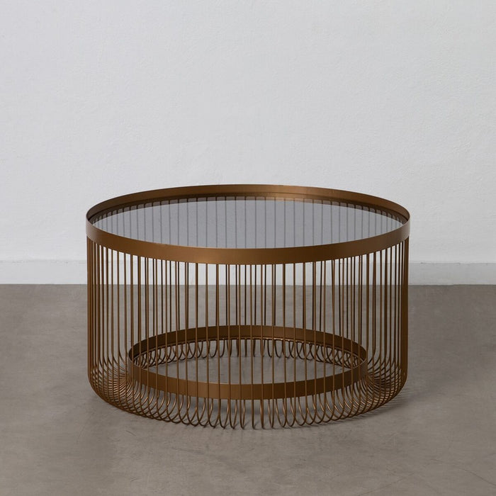 Masa de Cafea 81 x 81 x 45,5 cm Geam Metal
