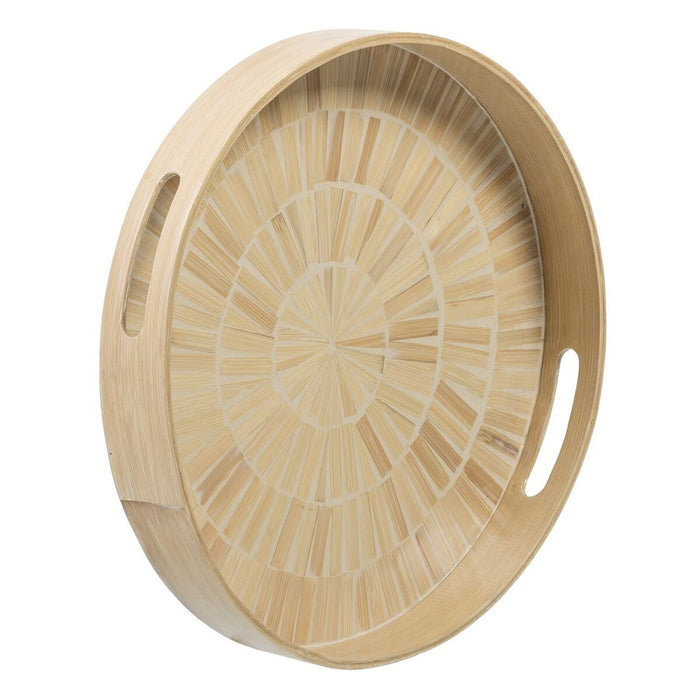 Tavă pentru gustari Bej Bambus 35 x 35 x 5 cm Lemn MDF