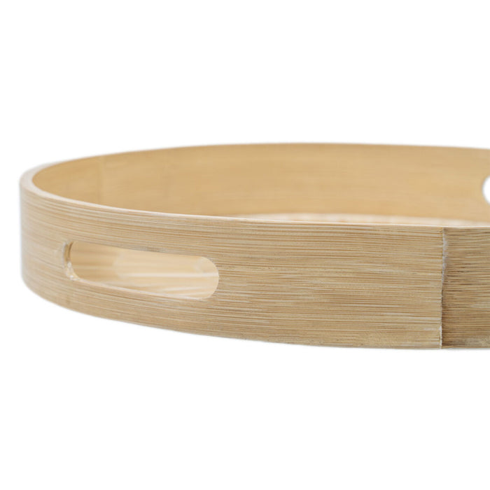 Tavă pentru gustari Bej Bambus 35 x 35 x 5 cm Lemn MDF