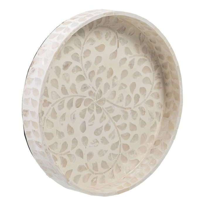 Tavă pentru gustari Bej Sidef 35 x 35 x 5 cm Lemn MDF