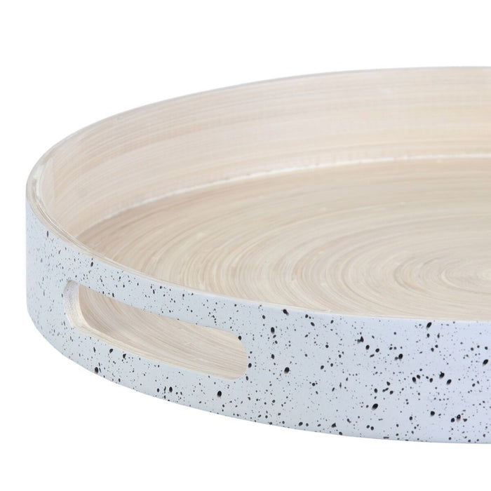 Tavă pentru gustari Natural 40 x 40 x 5 cm Alb Bambus 3 Piese