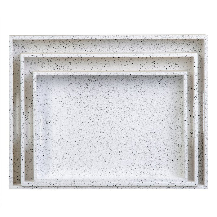 Tavă pentru gustari Natural Alb Bambus 45 x 35 x 5 cm 3 Piese