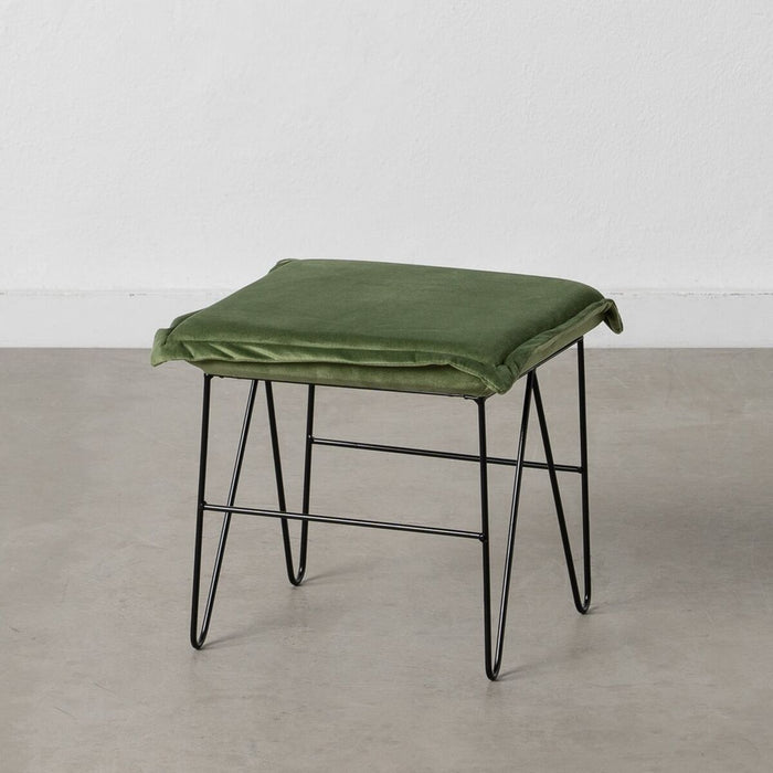 Puff Țesut Sintetic Metal 40 x 40 x 35 cm Verde deschis