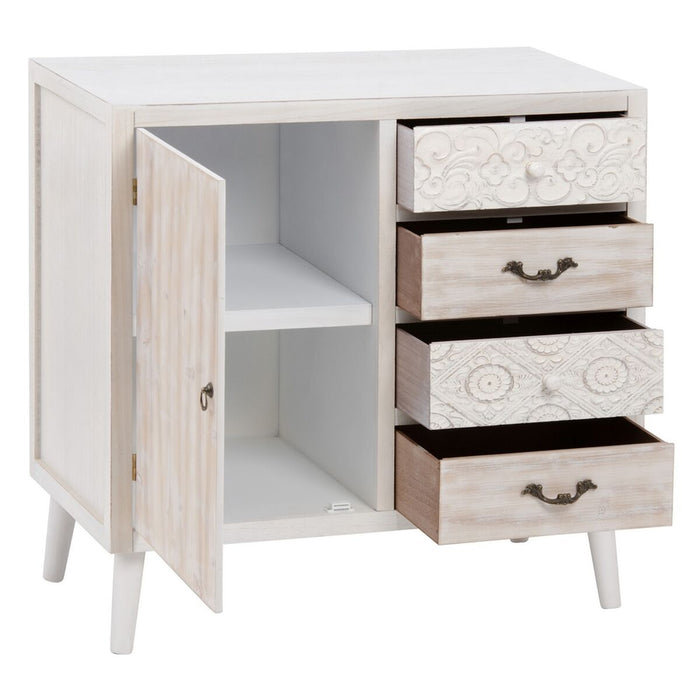 Mobilă pentru Hol cu Sertare DUNE Natural Alb Lemn de brad 80 x 40 x 80 cm
