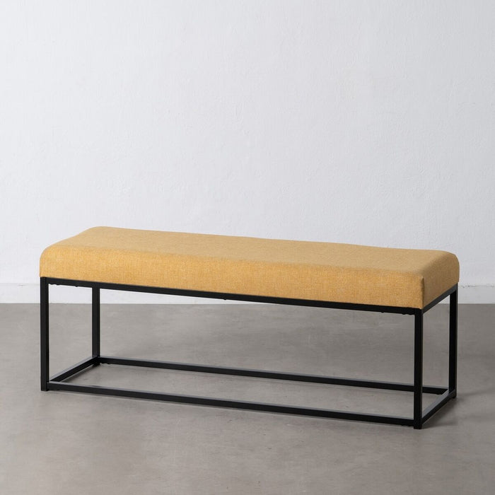 Banchetă Țesut Sintetic Metal Muştar 120 x 40 x 45 cm