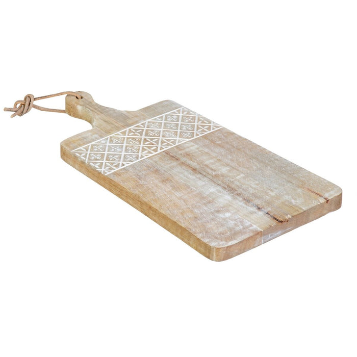 Masă de tăiat 21 x 40,5 x 3 cm Alb Lemn de mango