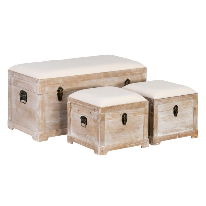 Set de Cufere Țesut Sintetic 80 x 40 x 42 cm DMF (3 Piese)
