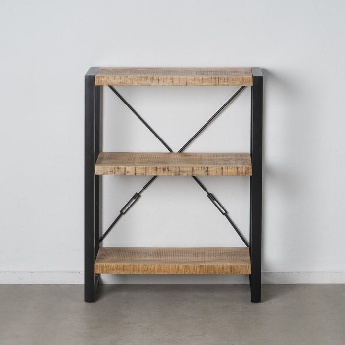 Raft MANGO 90 x 45 x 120 cm Natural Negru Lemn Fier