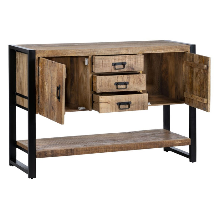 Servantă MARA Negru Natural Lemn Fier lemn și metal Lemn de mango 135 x 45 x 90 cm