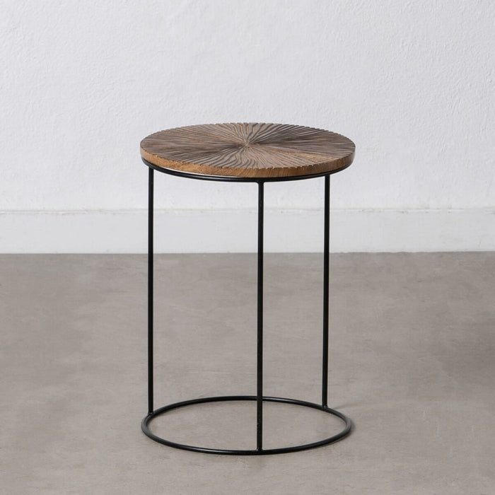 Masa laterală Natural Negru Metal Lemn 30 x 30 x 42 cm