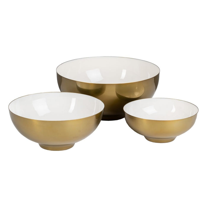 Castron 30 x 30 x 14 cm Auriu* Alb Fier (3 Unități)