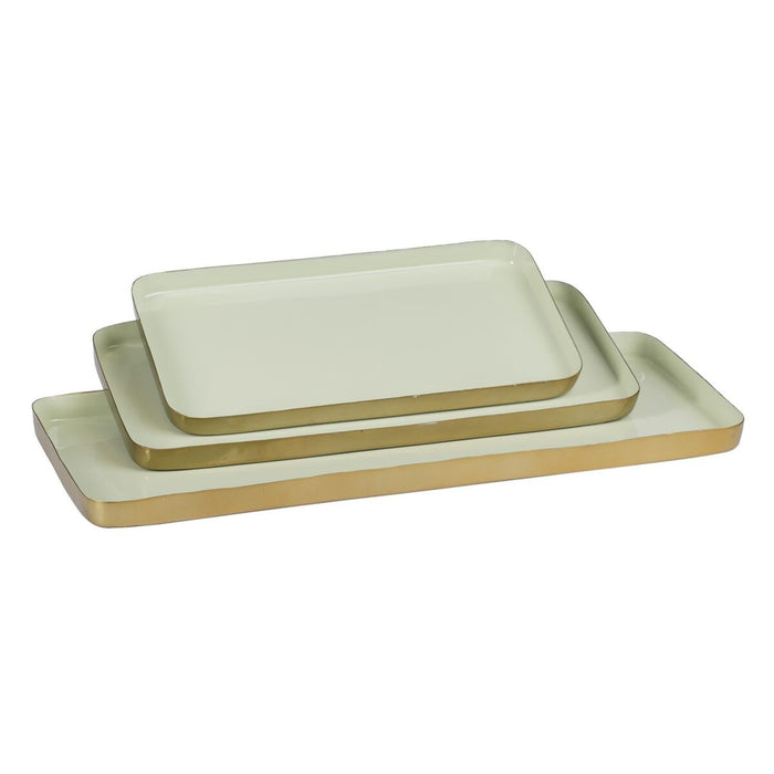 Tavă pentru gustari 47 x 20,5 x 2 cm Auriu* Verde Fier 3 Piese