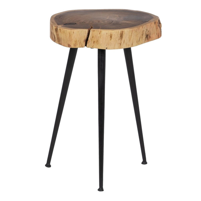 Masa laterală 38 x 35 x 51 cm Natural Negru Lemn Fier